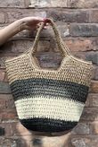 Kenza Raffia Bucket Bag Mono /30=